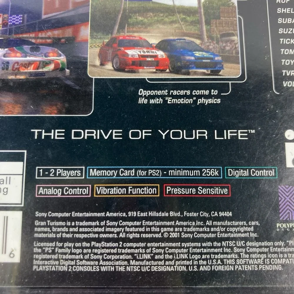 PS2 Gran Turismo 3 A-Spec – Sony Playstation 2 Greatest Hits With Manual